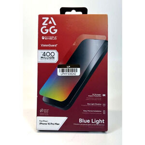 ZAGG iPhone 16 Pro Max InvisibleShield VisionGuard Blue Light Screen Protector